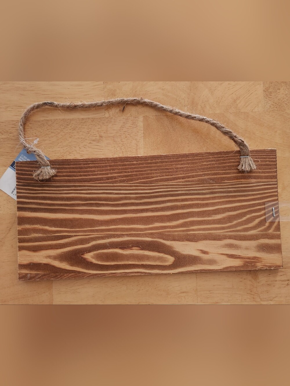 Rustic Dark Brown Pallet Sign with Rope Hanger - Picture 3 of 3